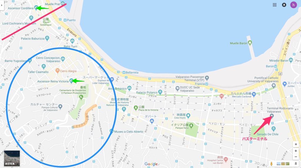 バルパライソの地図